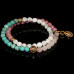 Wrap Bracelet With Agate ,Howlite , Rose Quartz  and Turquoise 