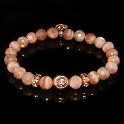 Peach Moonstone Bracelet / Three Promises for Passionate Love